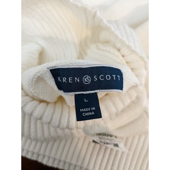 Karen Scott Turtleneck Sweater L Winter White Knit Women Relaxed Chunky Top Work - Picture 6 of 9